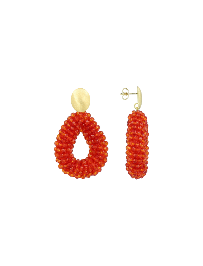 LOTT. GIOELLI RED ROUND DROP EARRINGS B13930126