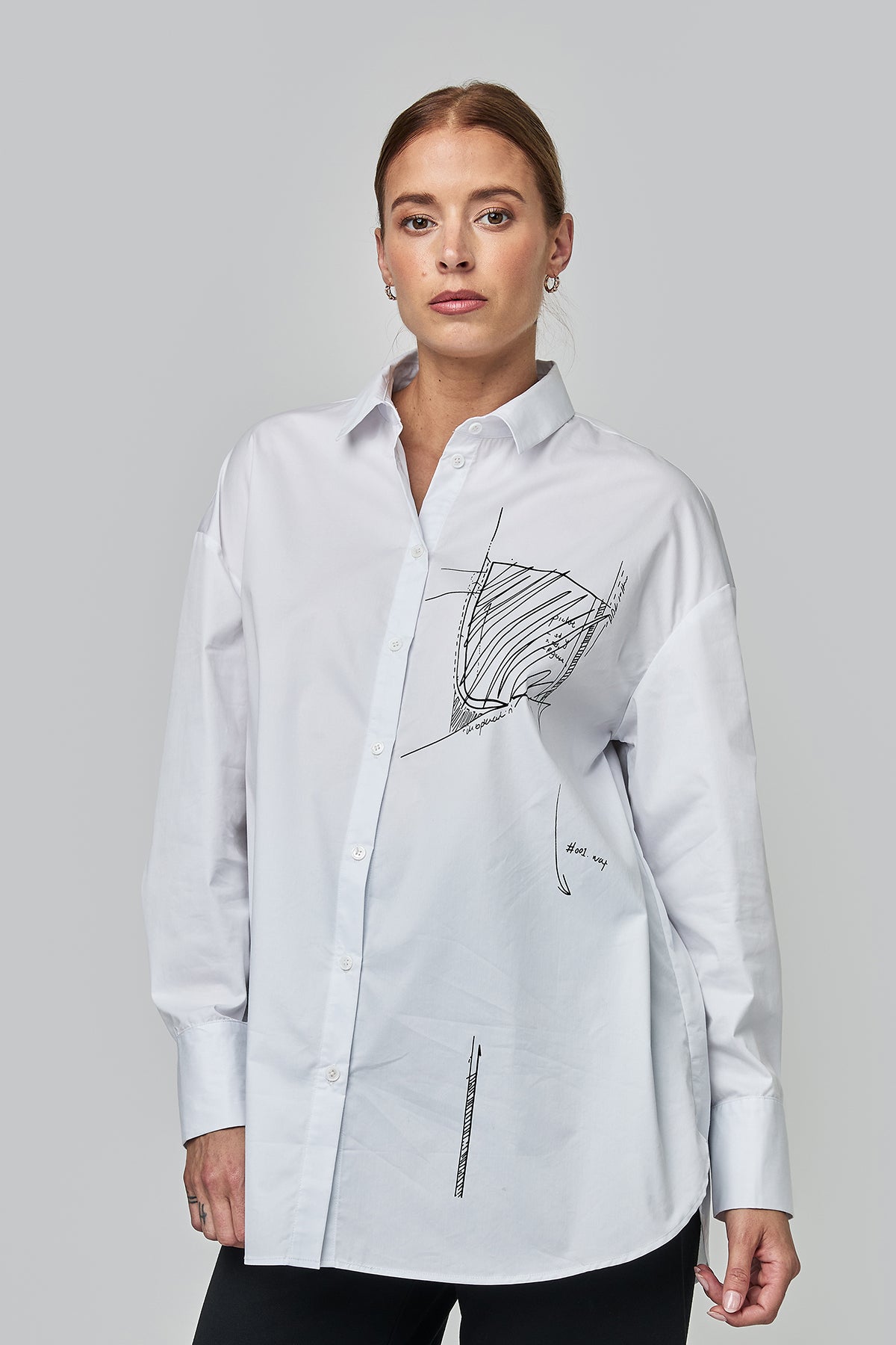 UCHUU WHITE OVERSIZED SHIRT CF25 609 225