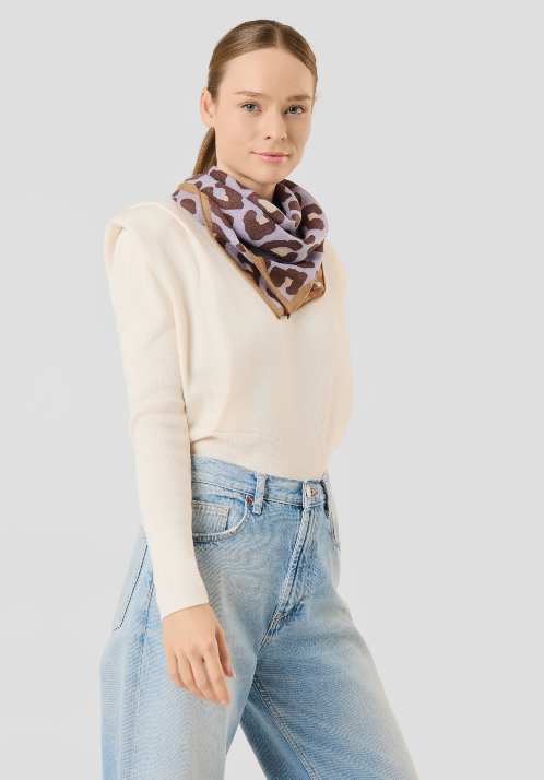 codello lilac leopard print scarf