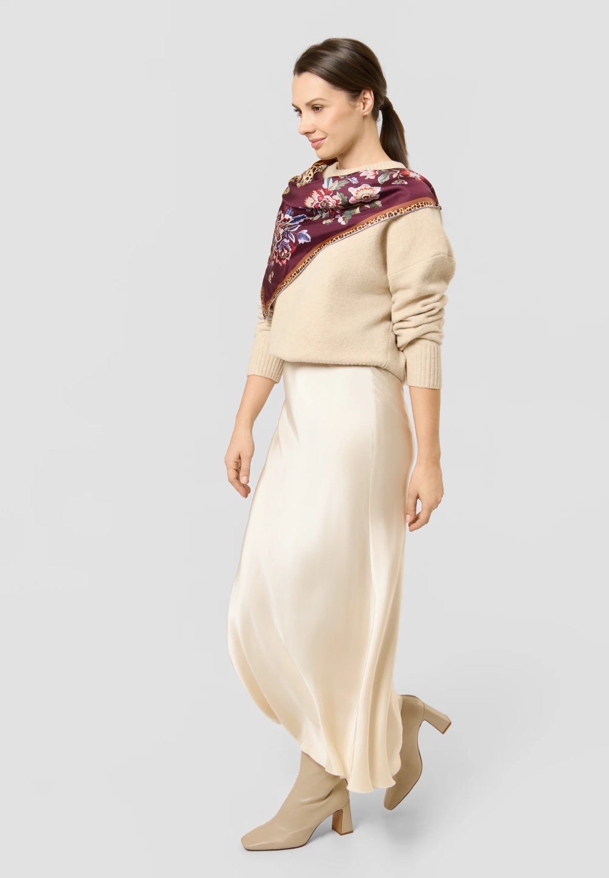 codello purple wine silk scarf