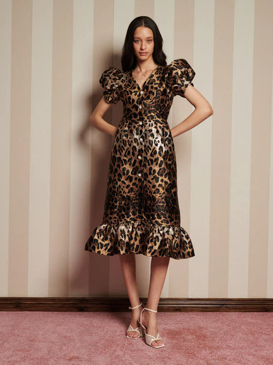 SISTER JANE SUITE LEOPARD JACQUARD MIDI DRESS 225