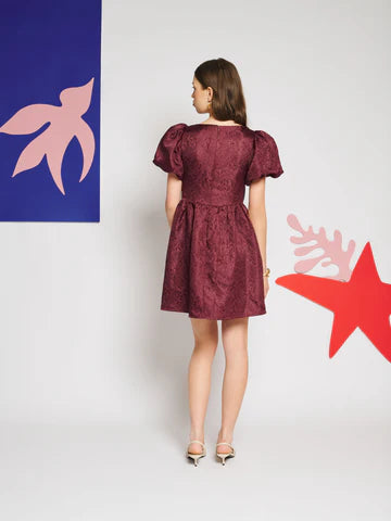 SISTER JANE WINE BORDEAUX BOW MINI DRESS DR2558BUR 226
