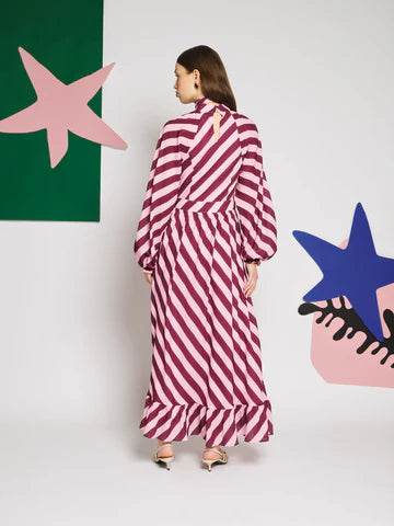 SISTER JANE PINK MENTON STRIPE MAXI DRESS DR2563PNK 226