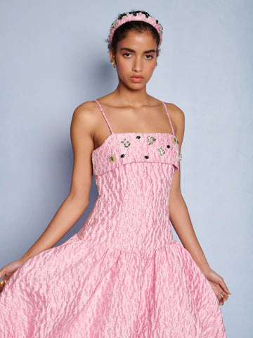 SISTER JANE POSY JAQUARD PINK DRESS 126