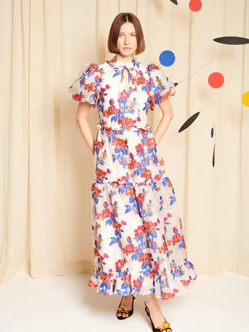 SISTER JANE CREAM AZUR BLOOM JACQUARD MAXI DRESS DRD765IVO 226