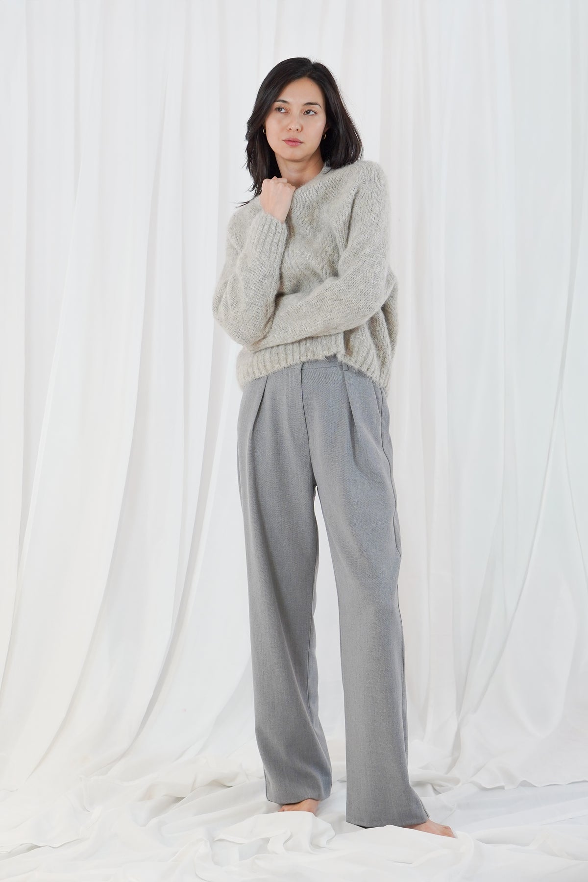 TWNS GREY ZIP-UP BOMBER CARDIGAN MAEVANE 226