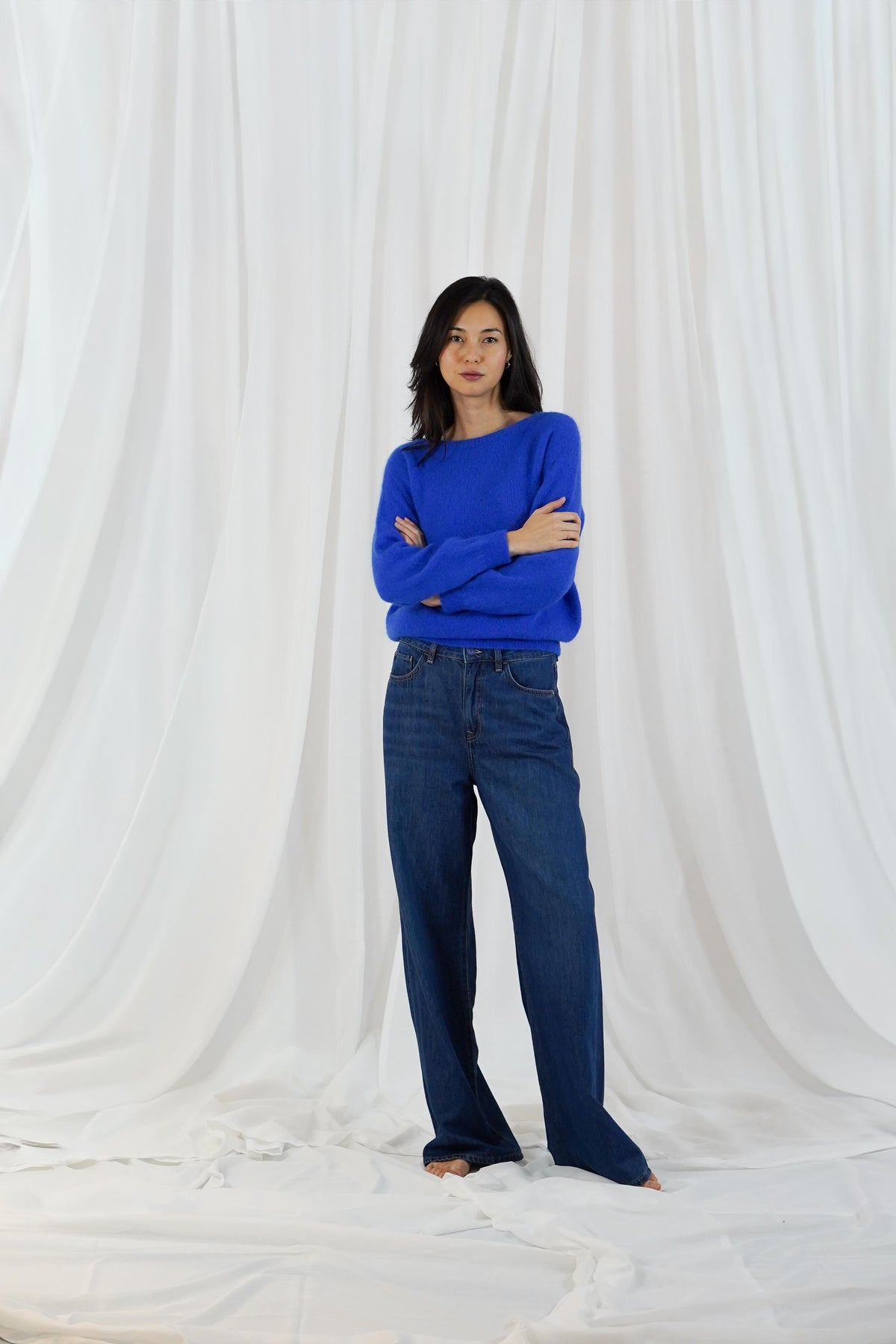 TWNS BLUE BOAT-NECK SWEATER SANIBEL 226