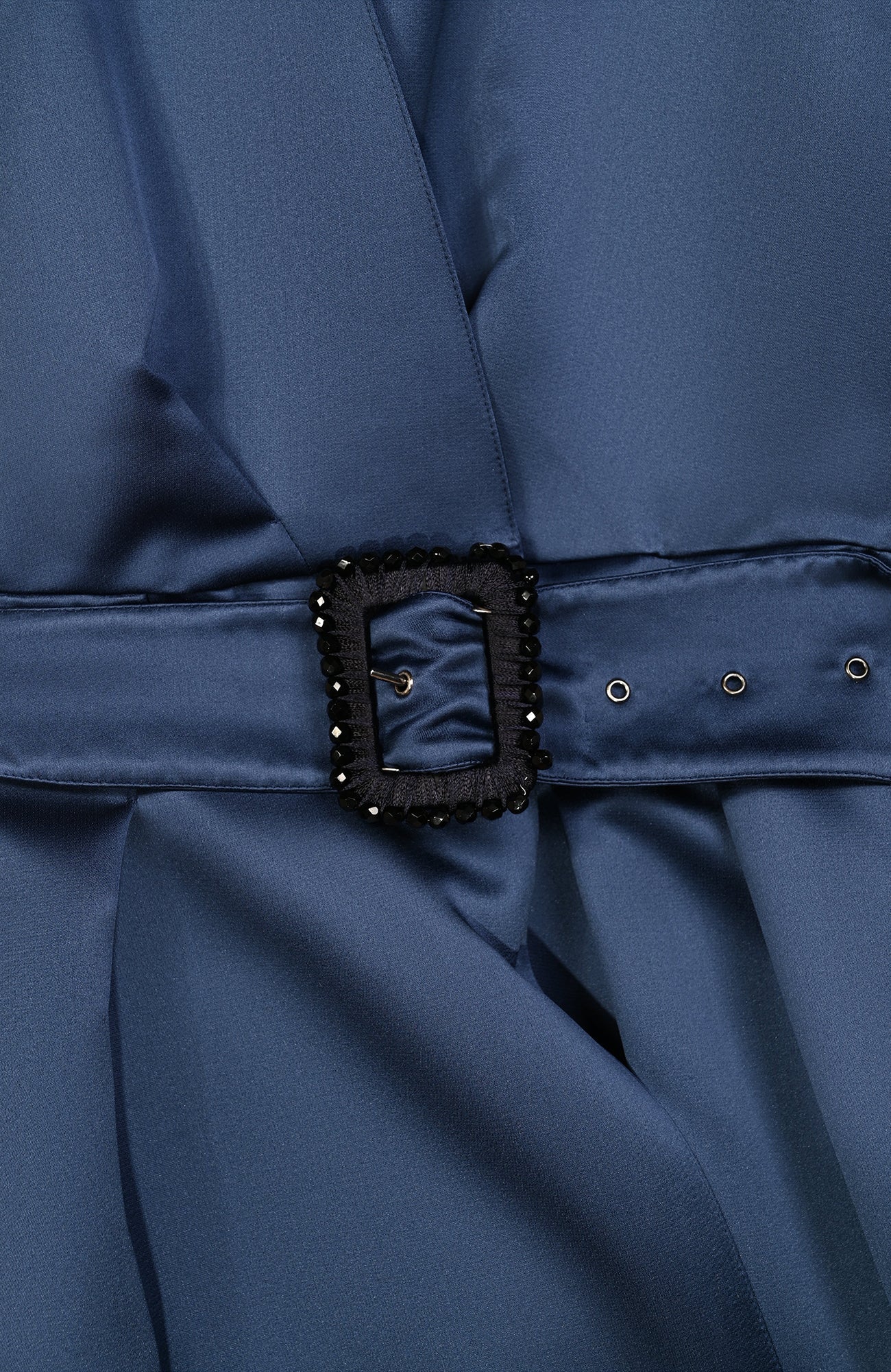 NATAN BYKA NAVY SATIN BELTED DRESS NTGT02 224