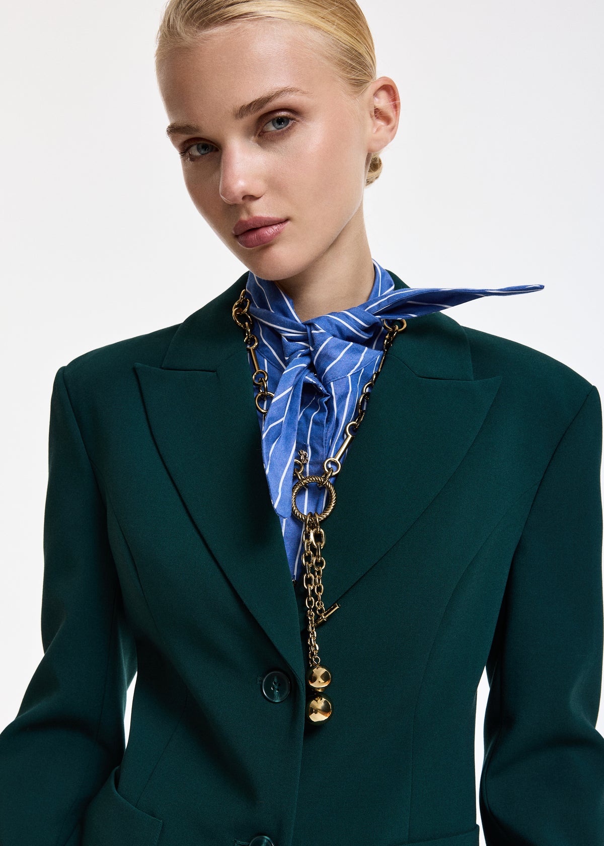 essentiel antwerp gold karobi chain necklace long