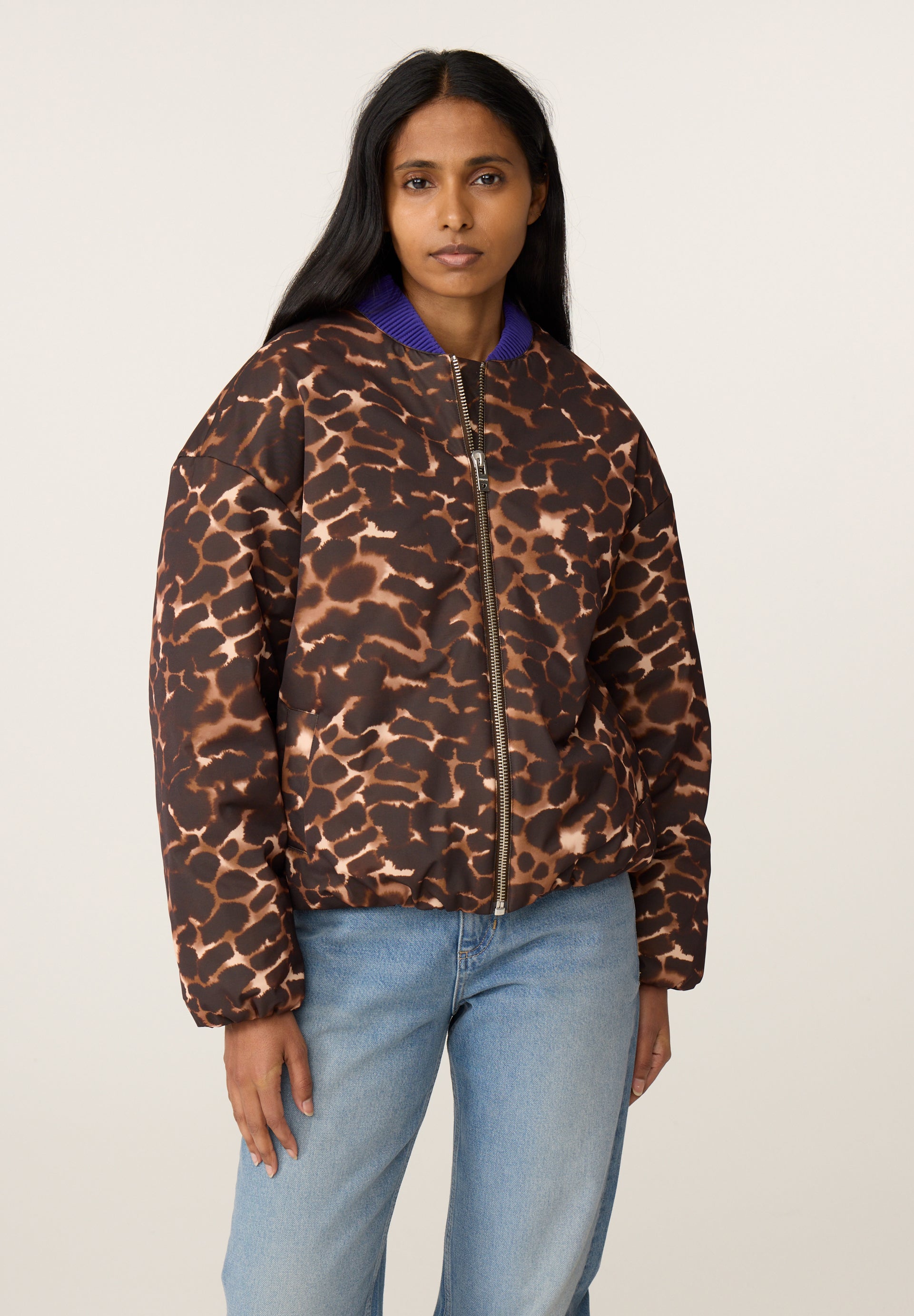 fabienne chapot animal print hermi bomber jacket