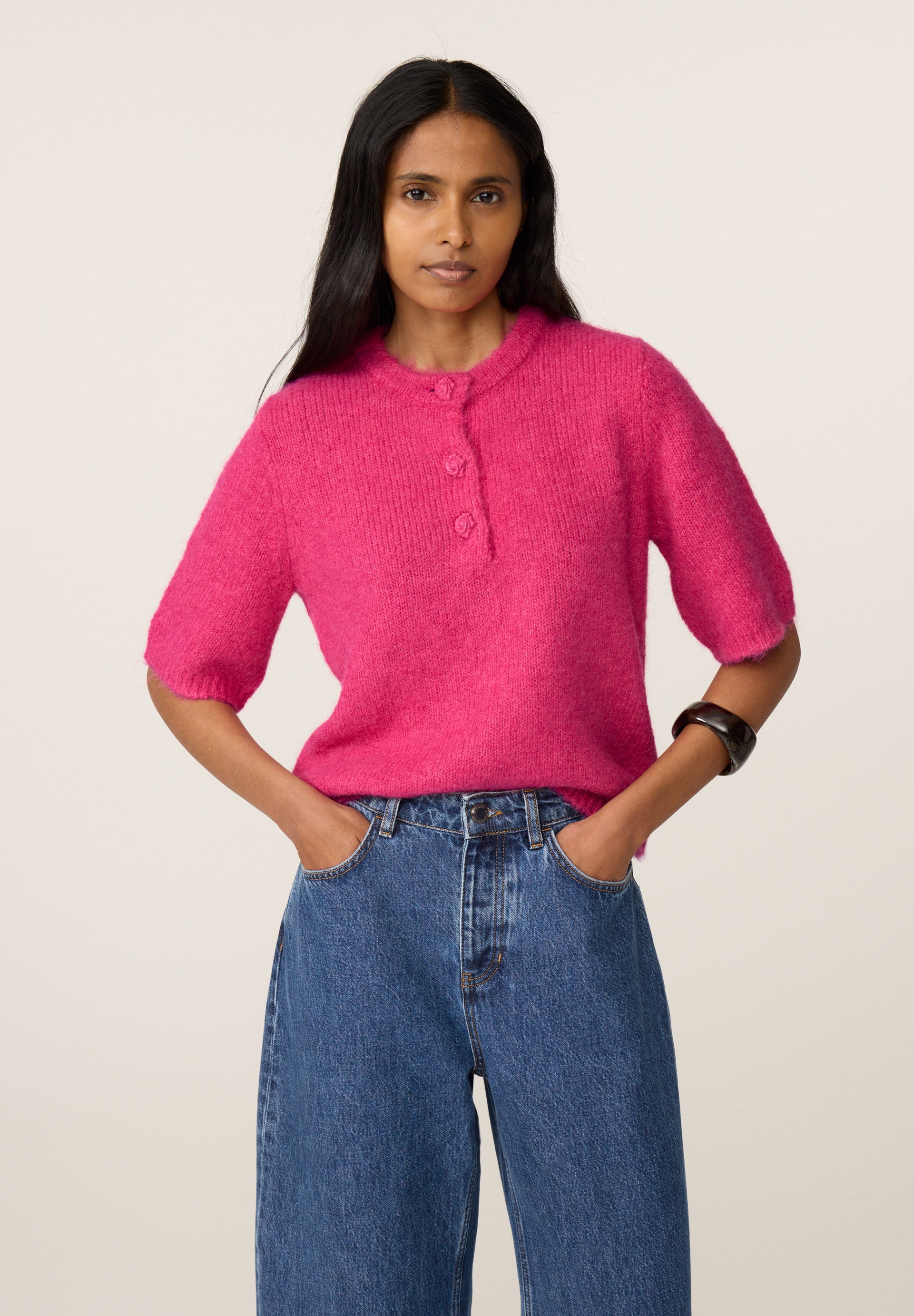 fabienne chapot pink coco rose button top cosy everyday