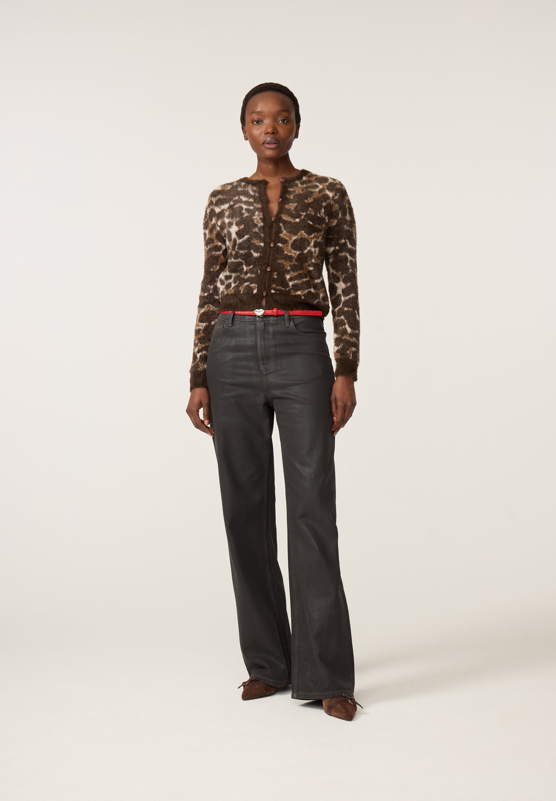 FABIENNE CHAPOT ANIMAL PRINT HENRY CARDIGAN CLTCAR24AW260284 226