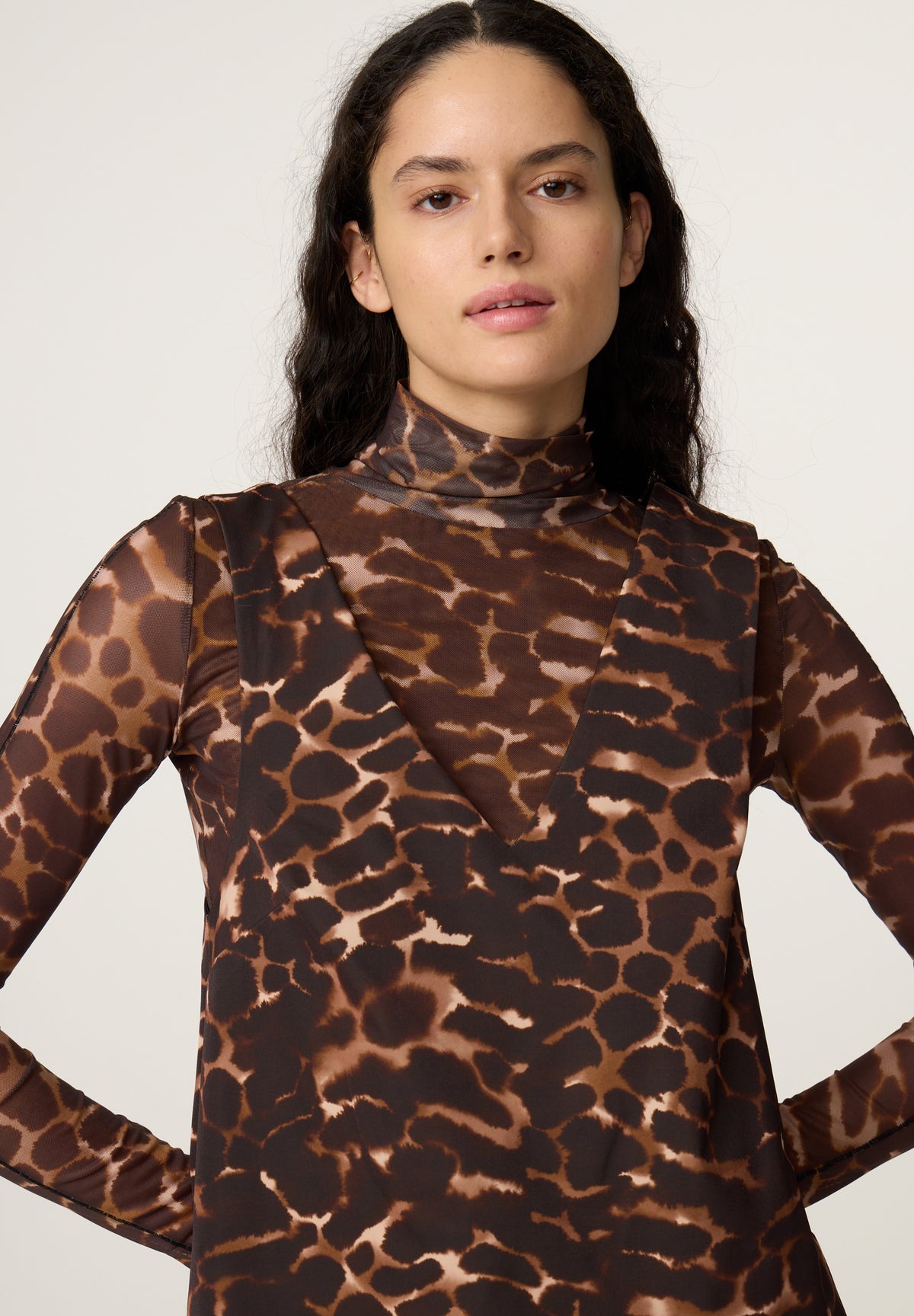 FABIENNE CHAPOT ANIMAL PRINT MANON V-NECK DRESS CLTDRS97AW260284 226