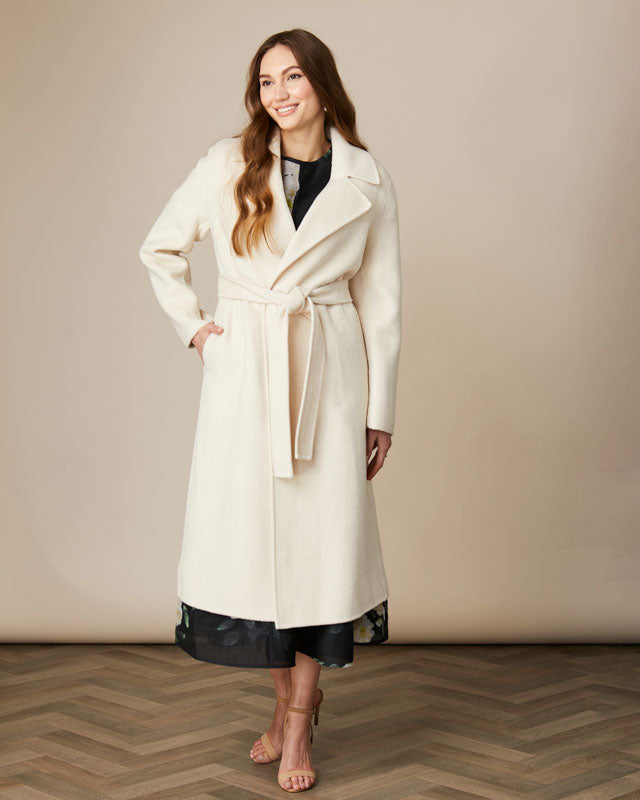 FEE G HAZEL - BONDED WOOL COAT 200C/120 OATMEAL 225