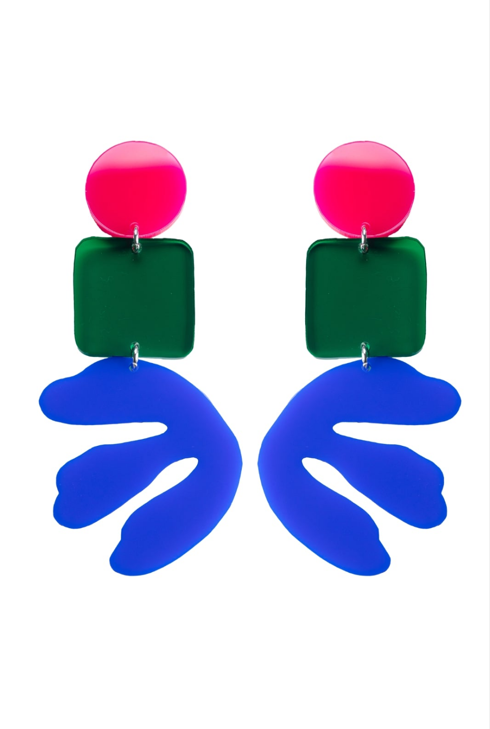 CAPULET & MONTAGUE FLEUR PINK ABSTRACT SQUARE EARRINGS 225