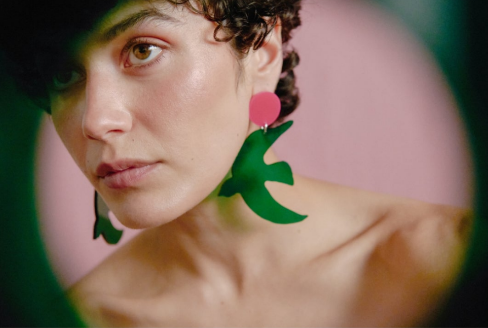 CAPULET & MONTAGUE MARITNE BIRDS GREEN EARRINGS 225