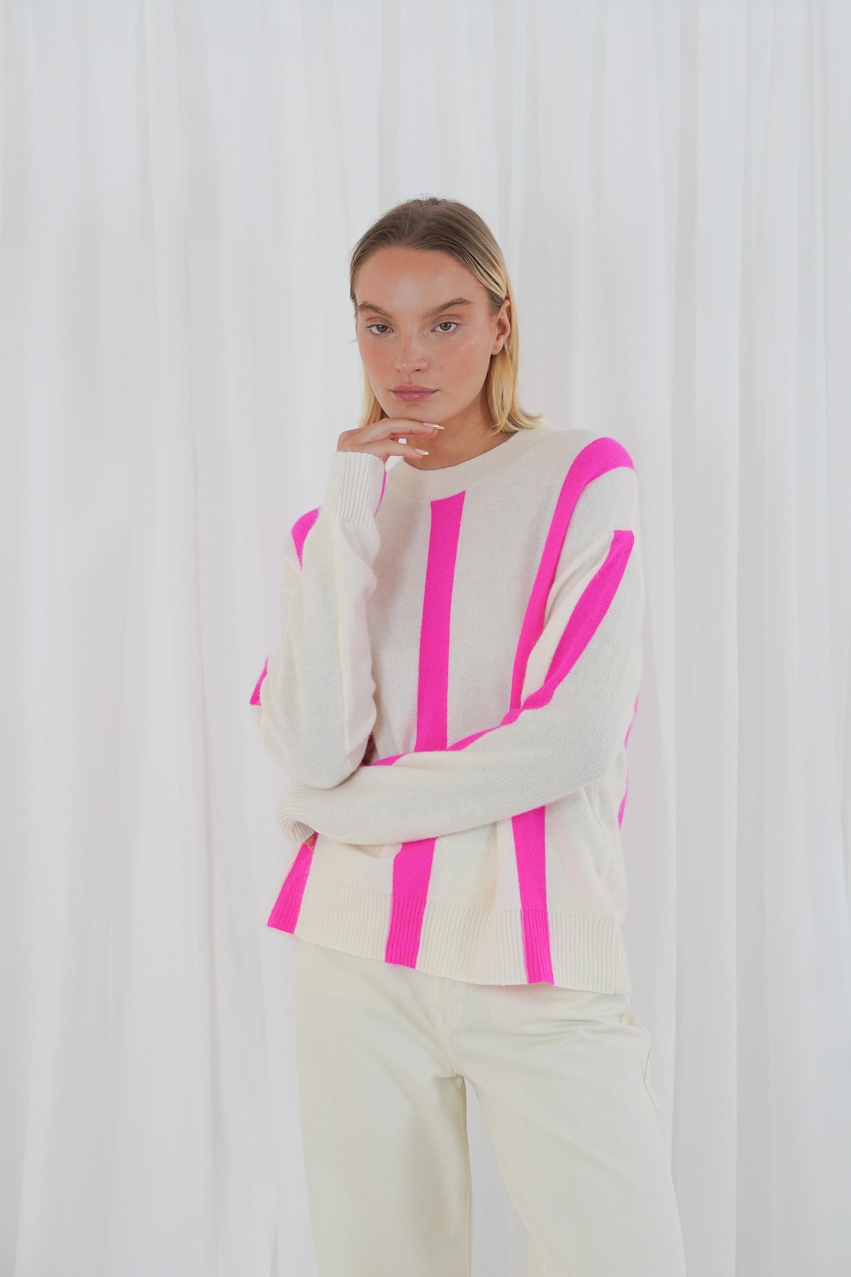 TWNS MULTI STRIPED ROUND-NECK JUMPER RENO 226