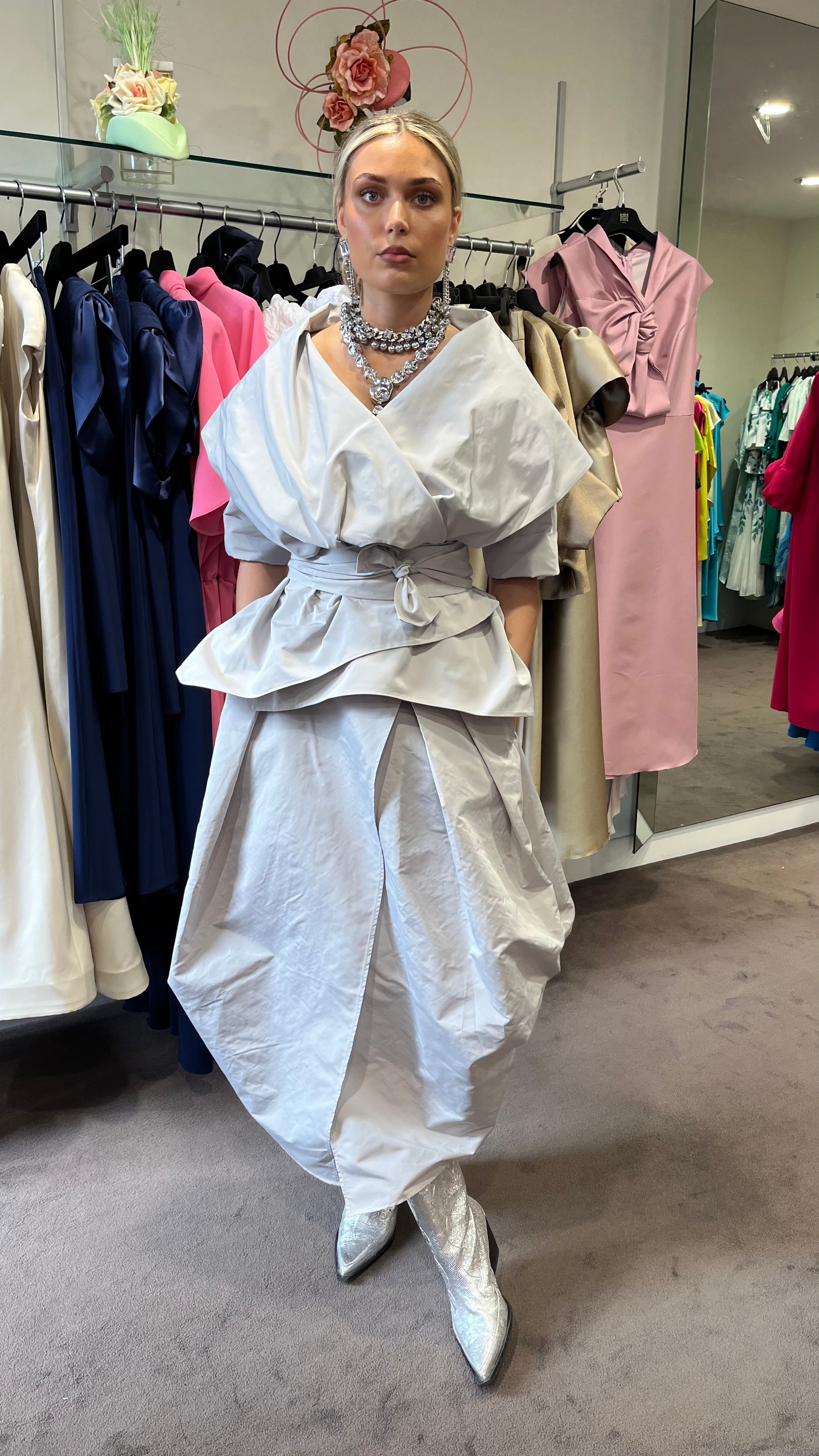 BIZE GREY BELTED JACKET BC5103 126