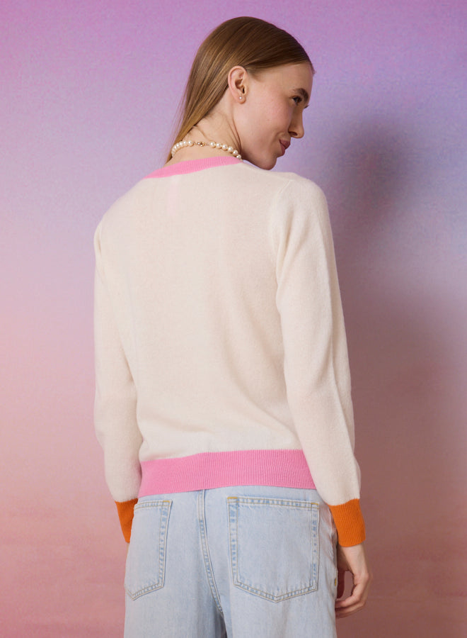 ABSOLUTE V NECK CONTRAST TRIM KNIT ISLA 126