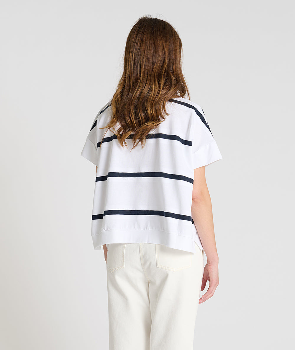 HANA SAN NAVY STRIPE SWEATSHIRT TOP JADISHR 126