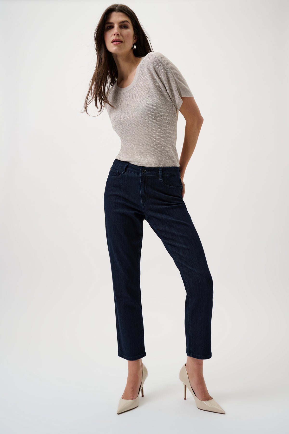 joseph ribkoff blue crop jeans