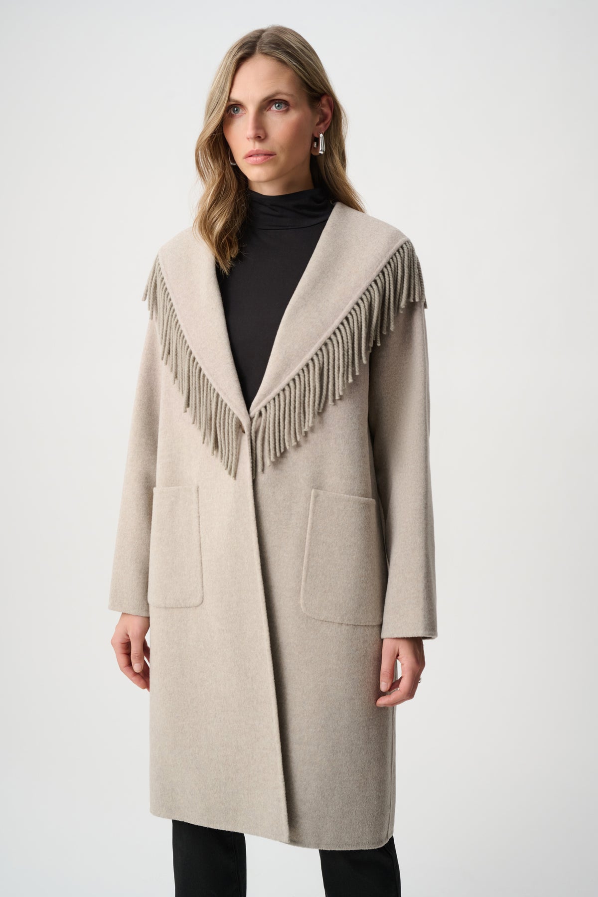 263912 37 joseph ribkoff cream coat fringe detail