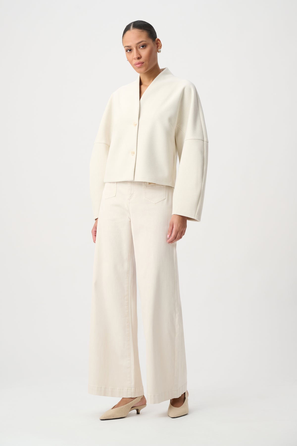 264912 4457 joseph ribkoff cream denim palazzo jeans