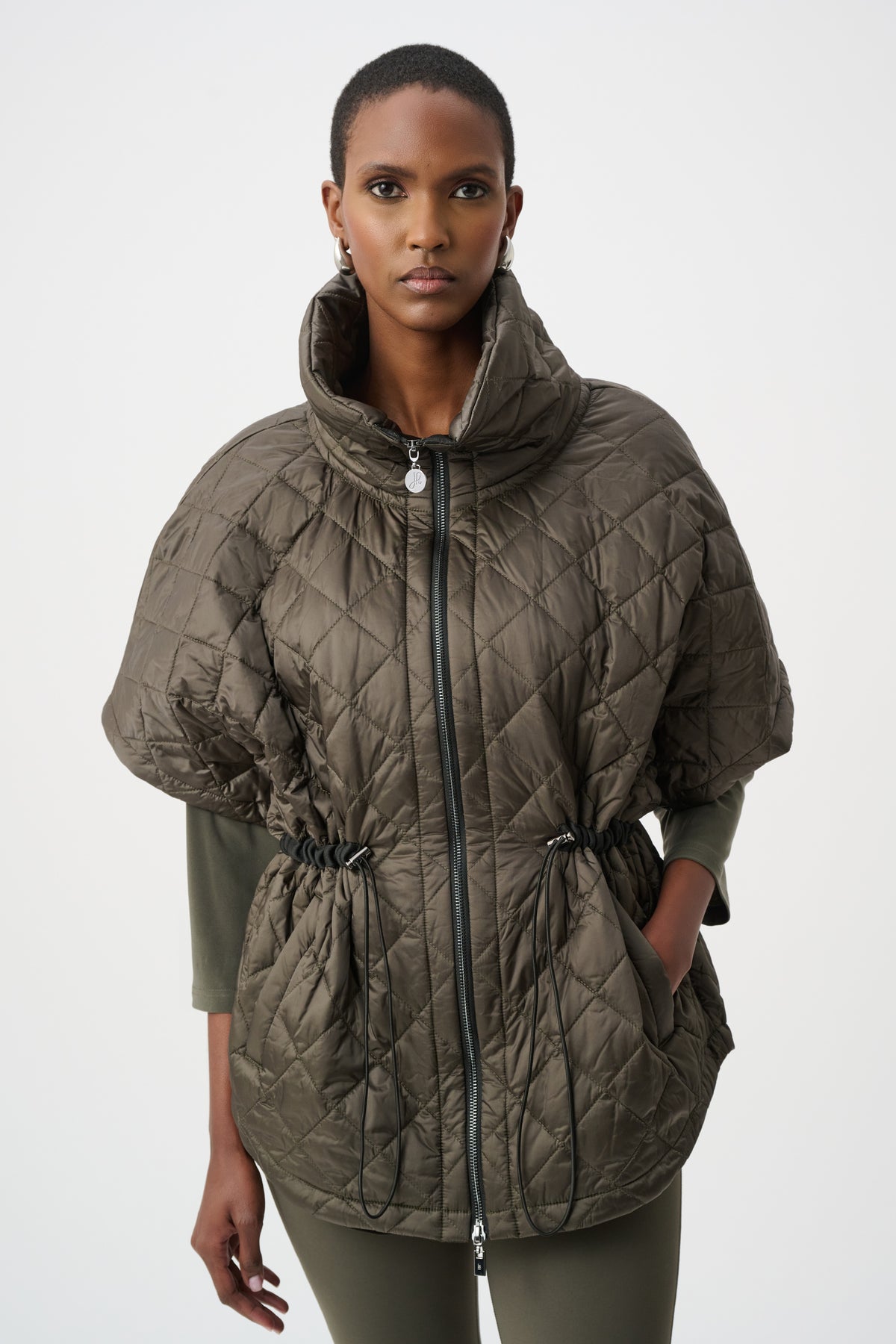 263643 3380 joseph ribkoff green vest outerwear quilted gilet