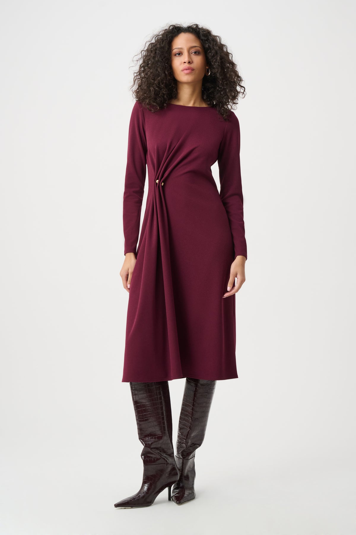 263178 4539 joseph ribkoff wine dress midi