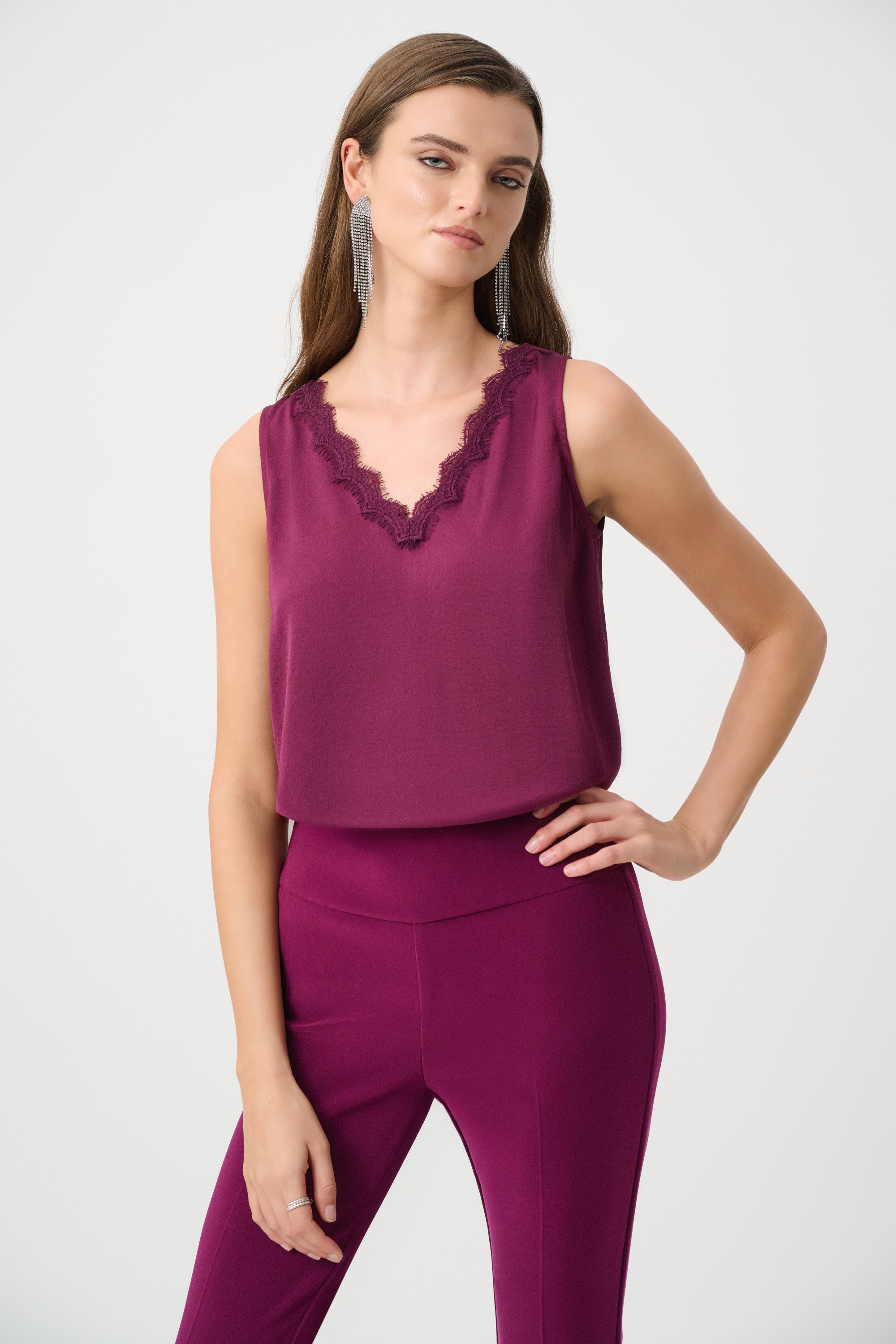 263235 4542 joseph ribkoff wine top tank top basic