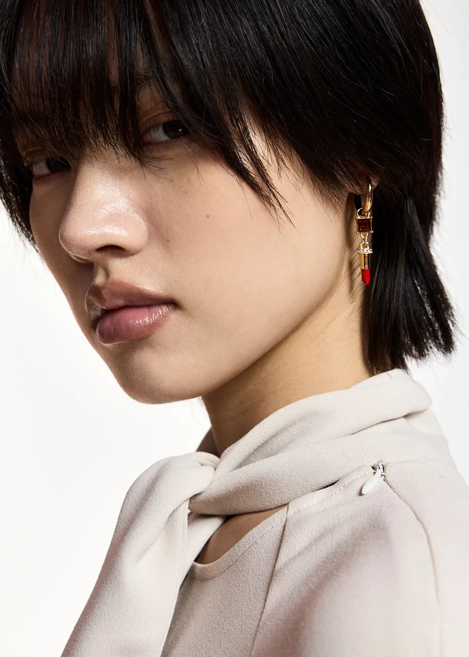 ESSENTIEL ANTWERP BLACK KIRL EARRINGS WITH CHARMS KIRL 226