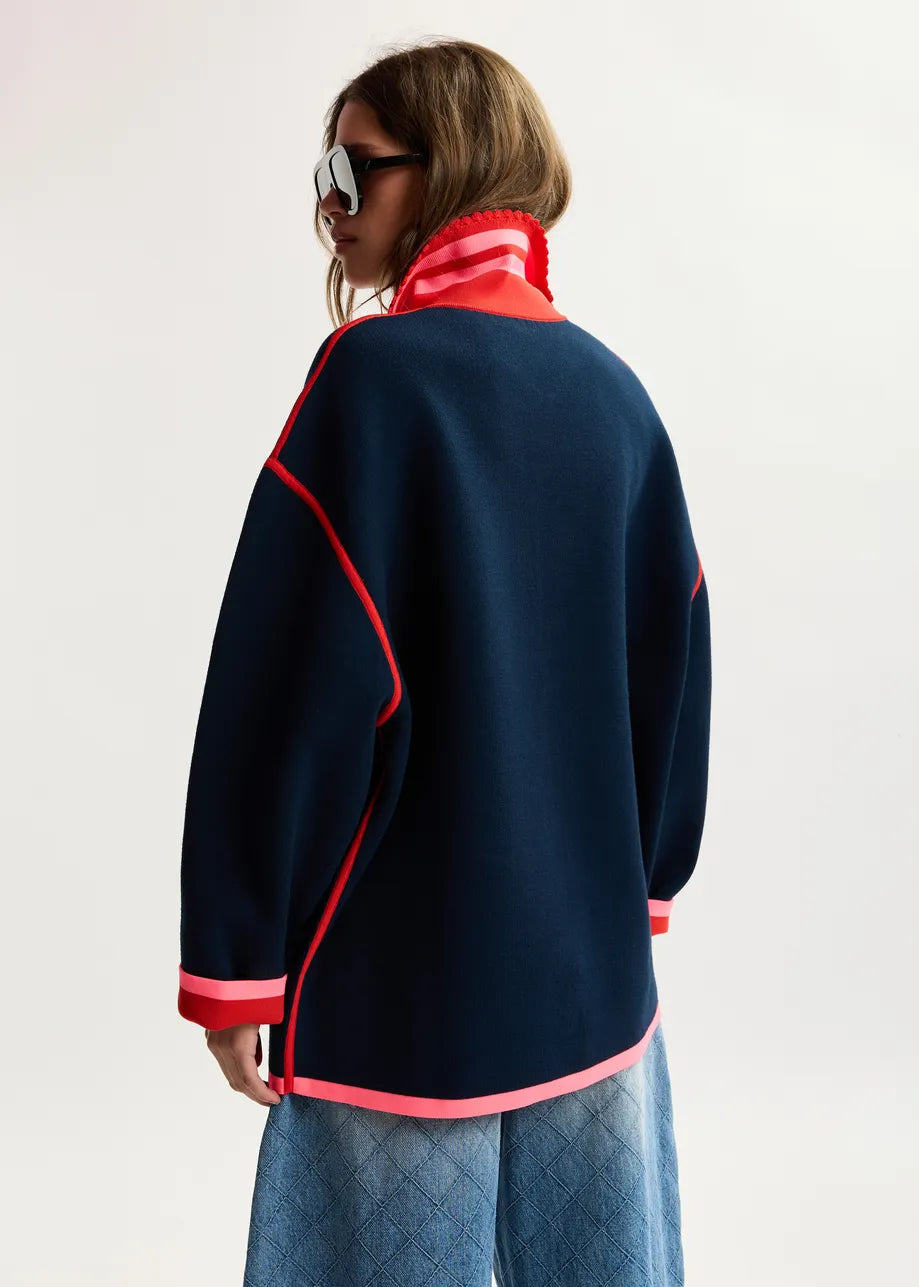 ESSENTIEL ANTWERP KOKORICO NAVY CARDIGAN K4NA 226