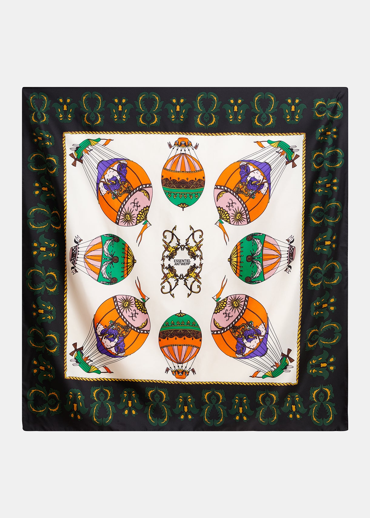 ESSENTIEL ANTWERP BLACK KONTACT PRINTED SCARF KONTACT 226