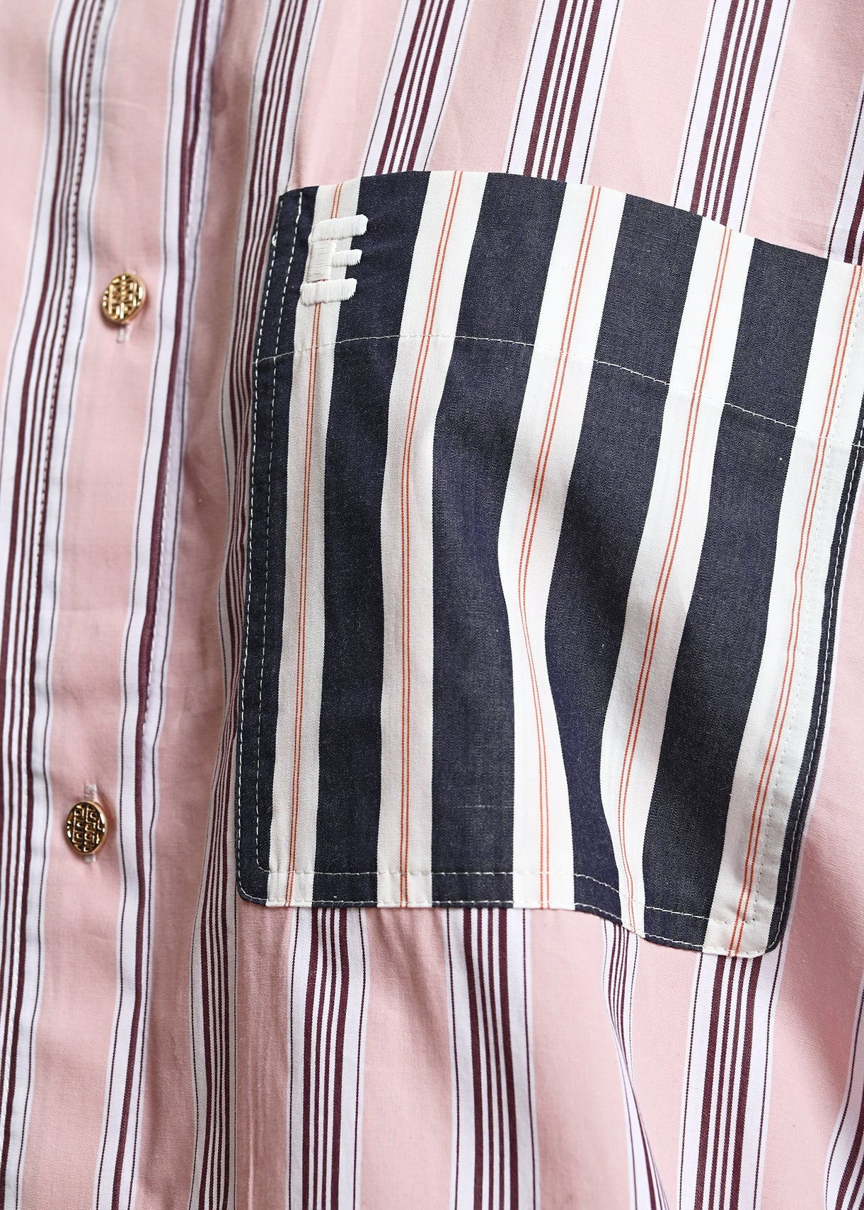 ESSENTIEL ANTWERP BLUE KOZEF FABRIC MIX CROPPED SHIRT 226