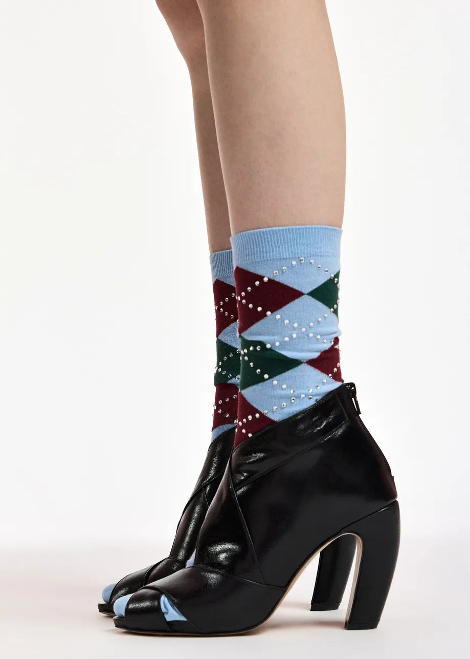 ESSENTIEL ANTWERP BLUE KURLINGTON CHECKED SOCKS KURLINGTON 226
