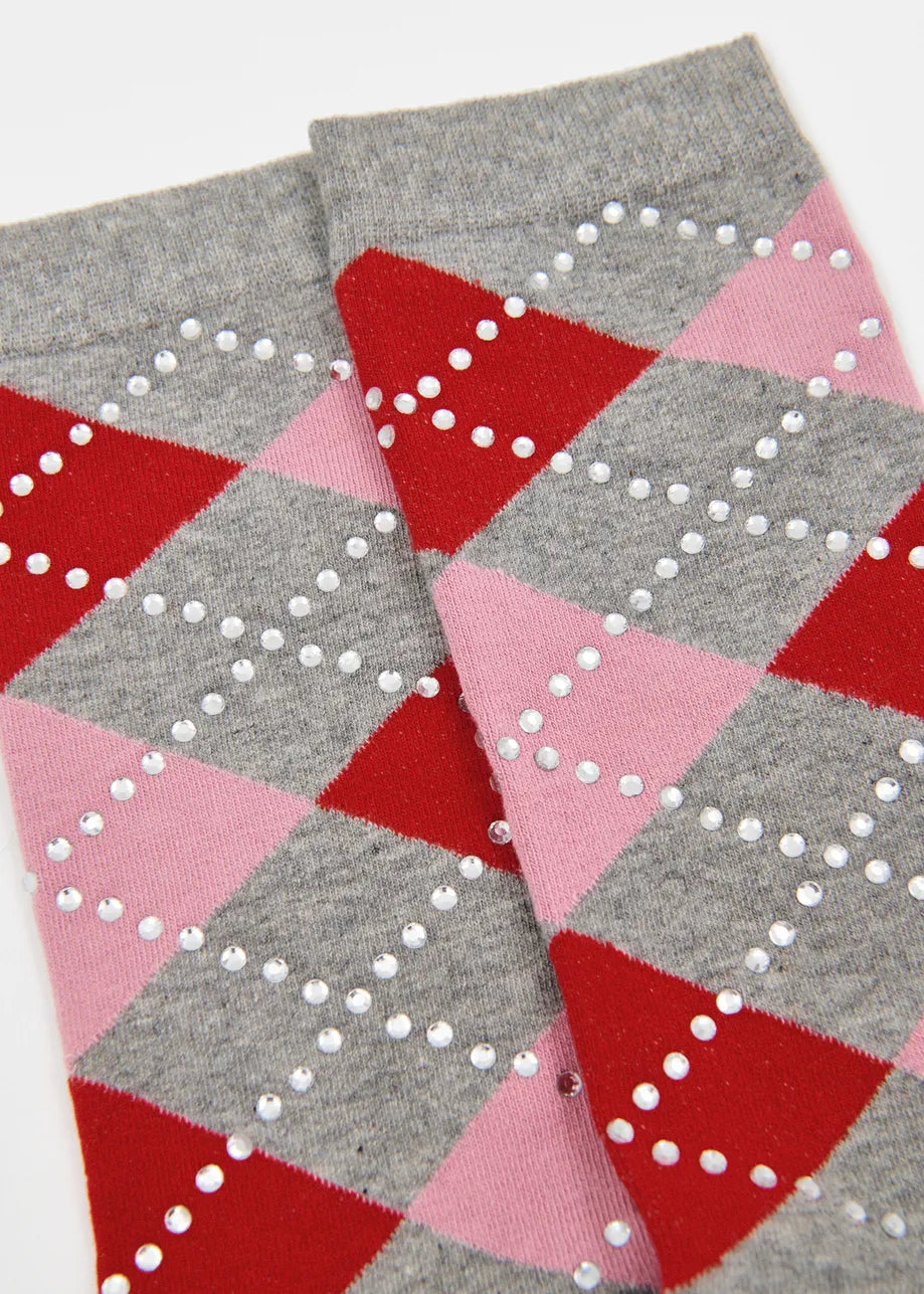 ESSENTIEL ANTWERP GREY KURLINGTON CHECKED SOCKS KURLINGTON 226
