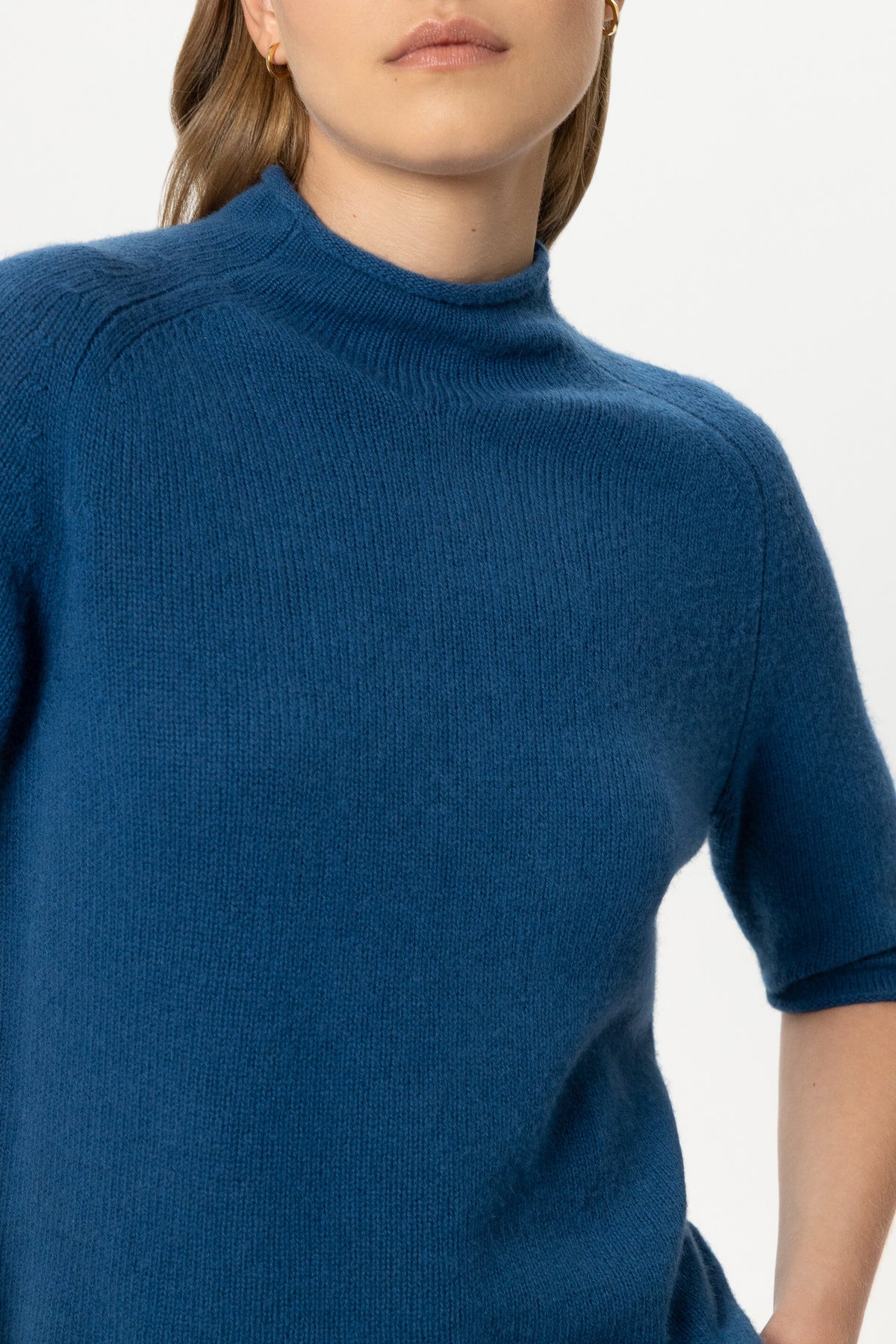 LUISA CERANO BLUE SHORTSLEEVE KNIT 148878 luisa cerano blue short sleeve knit workwear