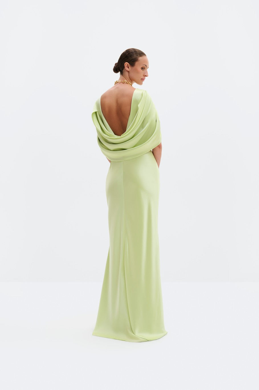 MALINA LOUISE MINT SATIN DRESS 126