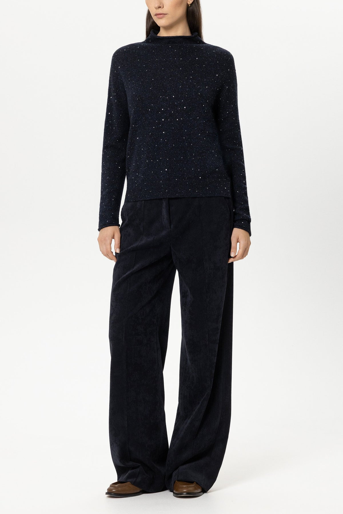 LUISA CERANO NAVY SPARKLE KNIT 148858 226