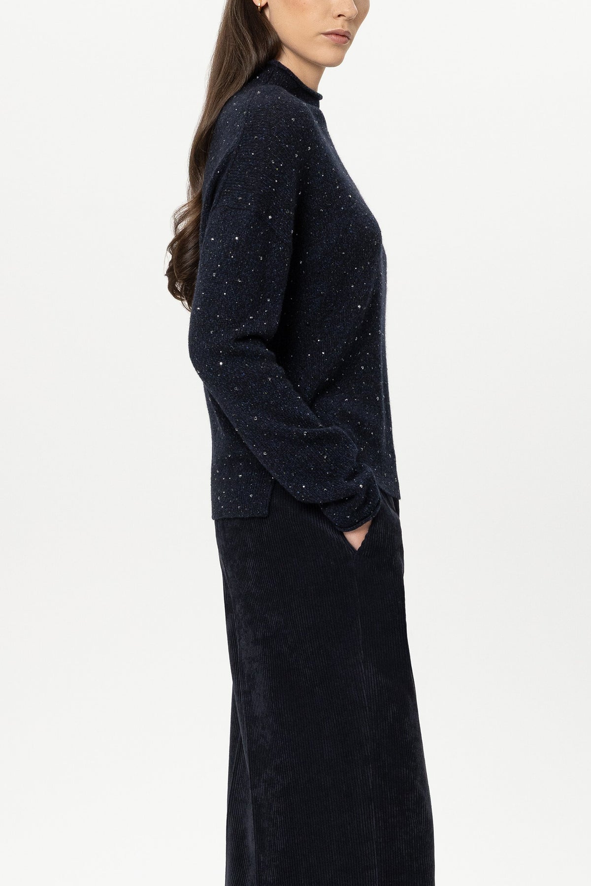 LUISA CERANO NAVY SPARKLE KNIT 148858 226