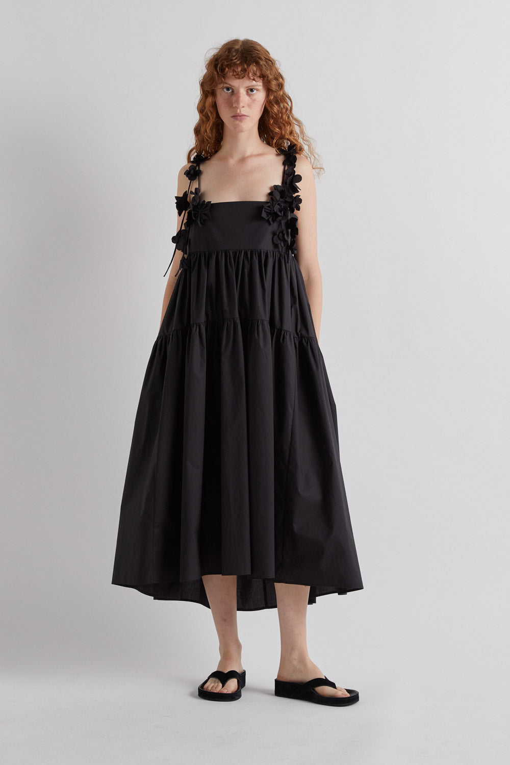 MEIMEIJ BLACK FLOWER DETAIL DRESS M6EA26 126