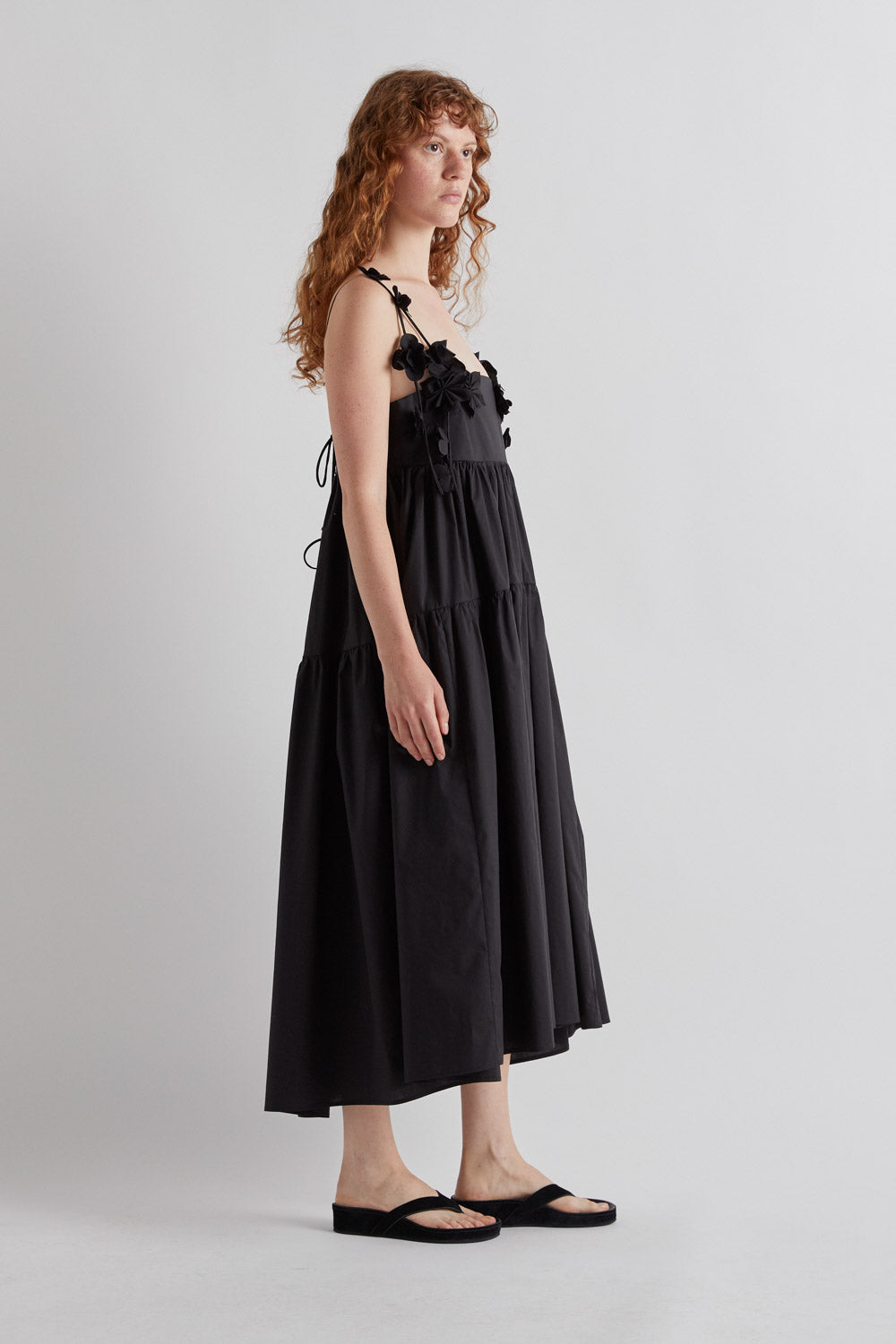 MEIMEIJ BLACK FLOWER DETAIL DRESS M6EA26 126