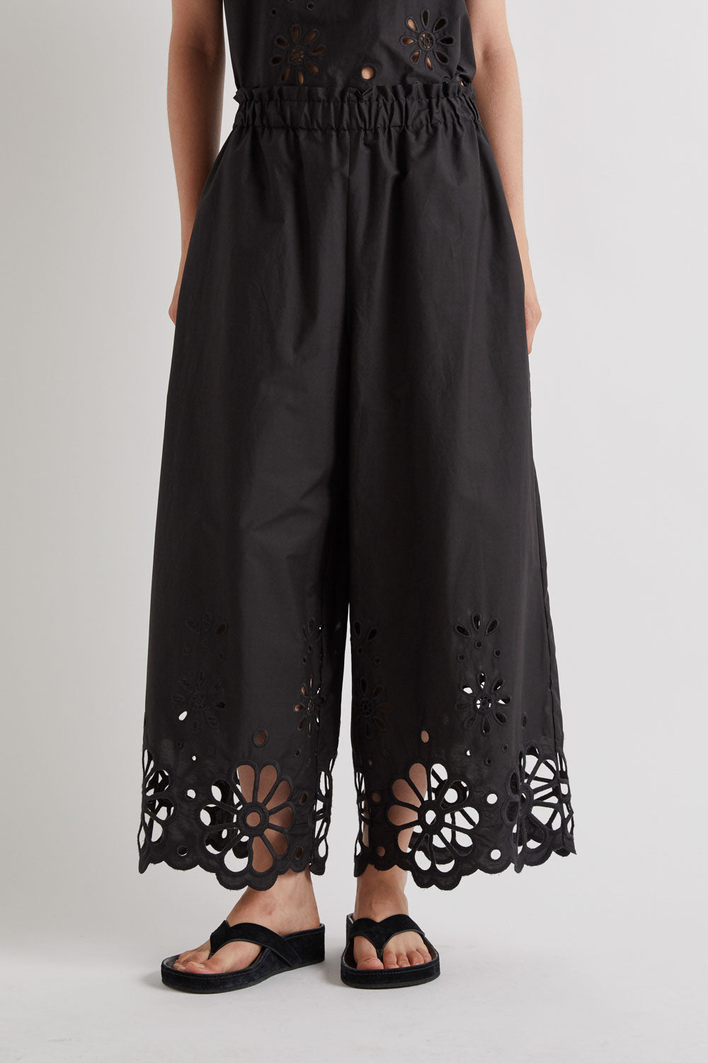 MEIMEIJ BLACE LACE TRIM TROUSERS M6EAA2 126