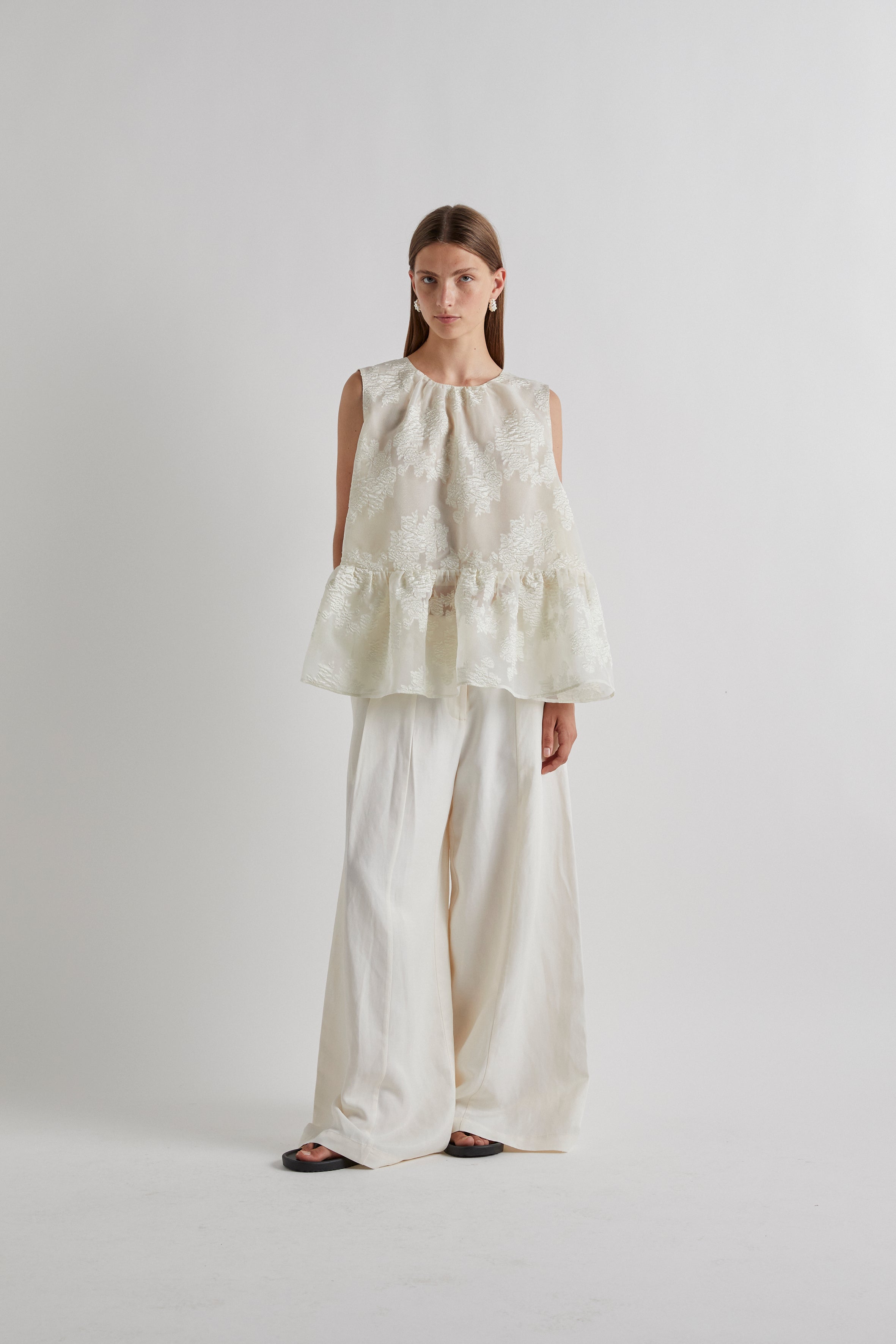 MEIMEIJ CREAM ORGANZA TOP M6ER03 126