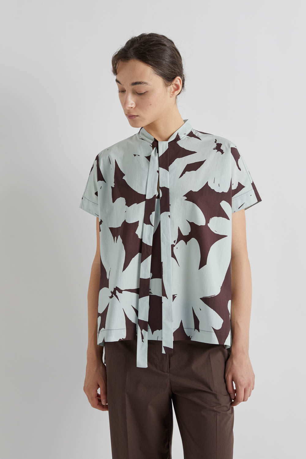 MEIMEIJ MINT FLORAL BOW BLOUSE M6ES02 126