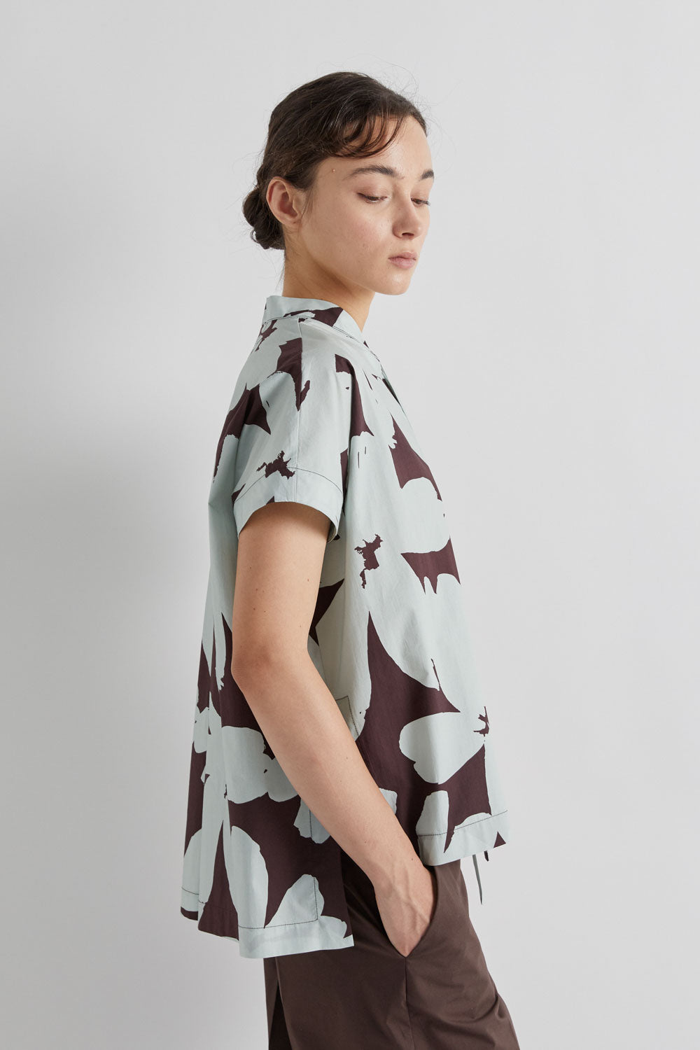 MEIMEIJ MINT FLORAL BOW BLOUSE M6ES02 126