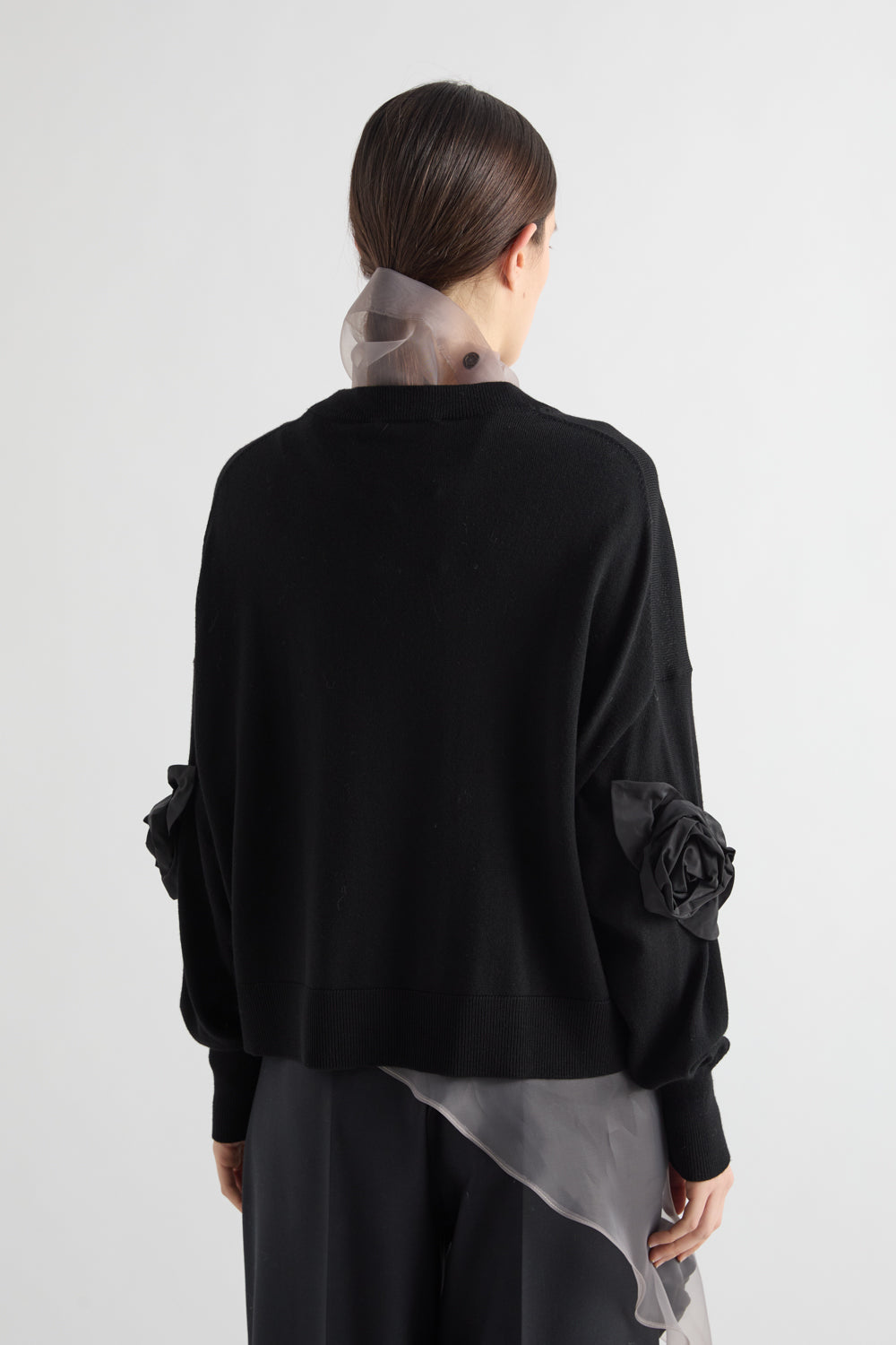 MEIMEIJ BLACK KNITTED SWEATER M6IZ14 226