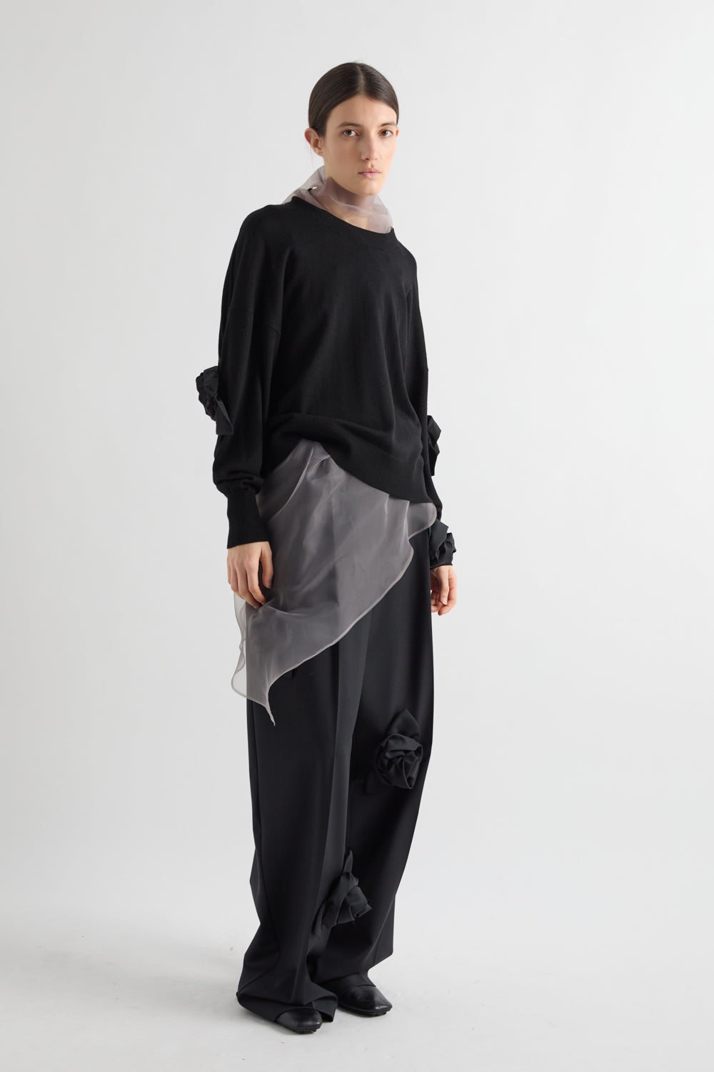 MEIMEIJ BLACK KNITTED SWEATER M6IZ14 226