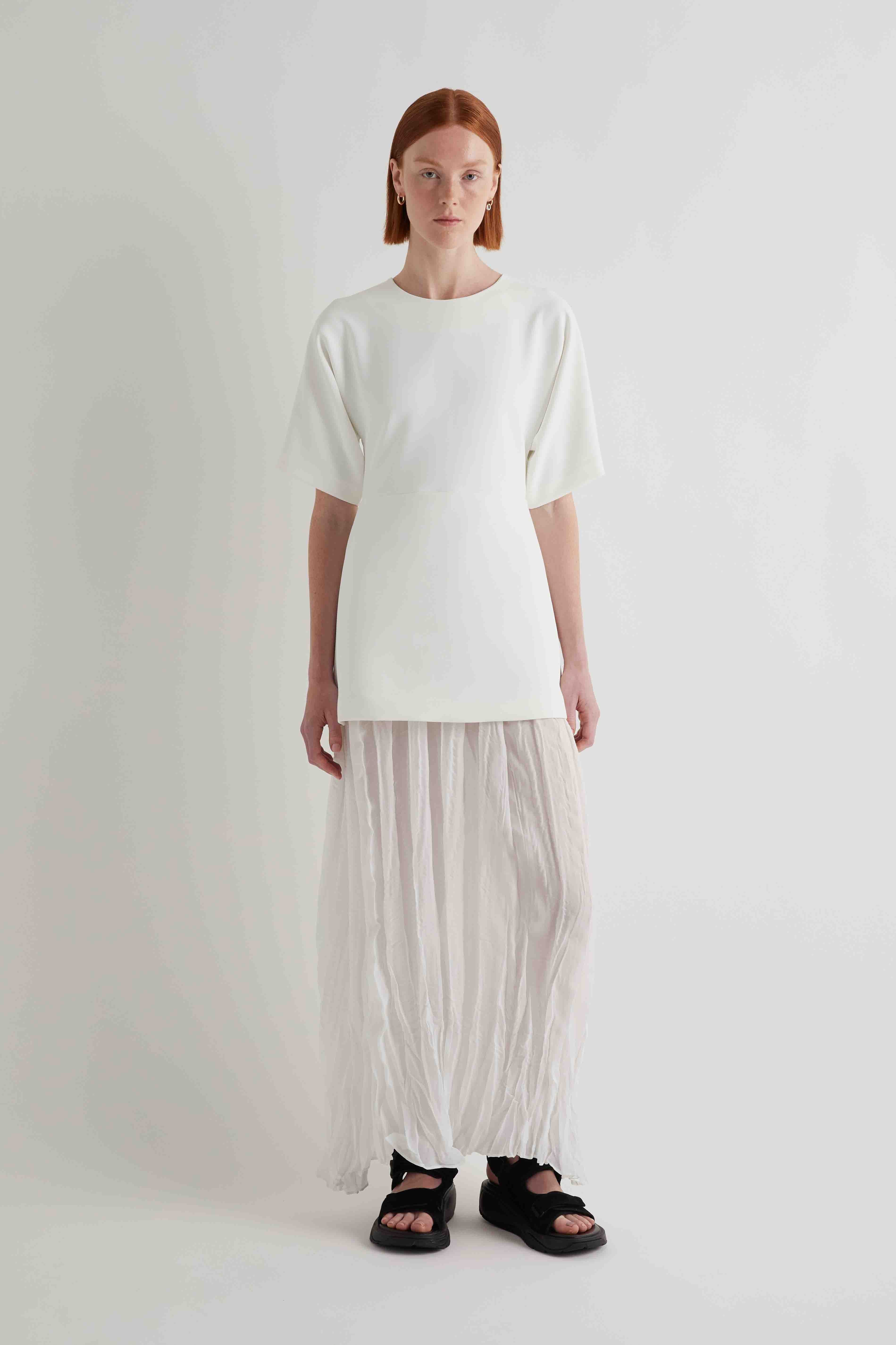 MEIMEIJ CREAM CRINKLE DRESS M6PJO4 126