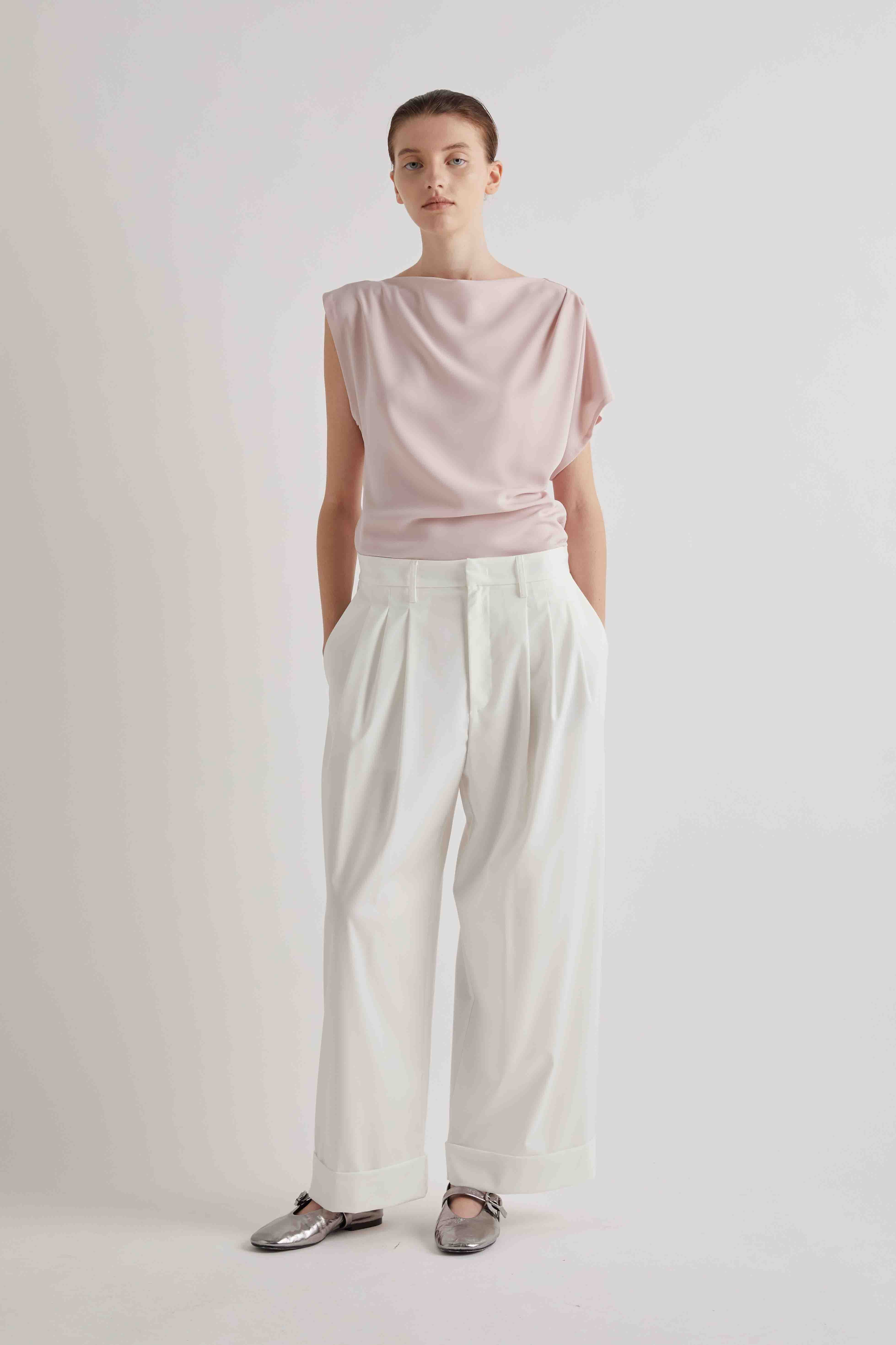 MEIMEIJ CREAM WIDE LEG TROUSERS M6PU01 126